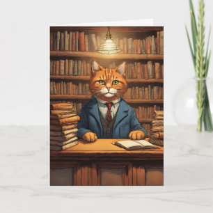 Bücherkatze #20 Grußkarte Karte