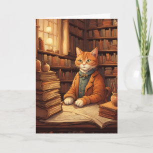 Bücherkatze #2 Grußkarte Karte
