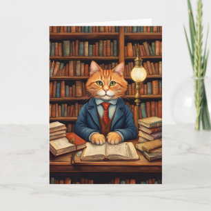Bücherkatze #3 Grußkarte Karte