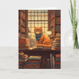 Bücherkatze #4 Grußkarte Karte