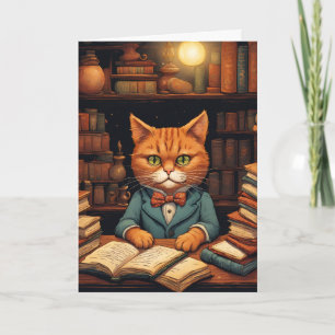 Bücherkatze #5 Grußkarte Karte