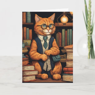 Bücherkatze #6 Grußkarte Karte