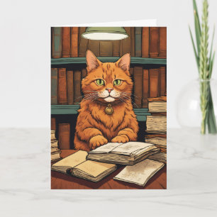 Bücherkatze #8 Grußkarte Karte