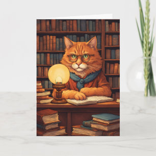 Bücherkatze #9 Grußkarte Karte