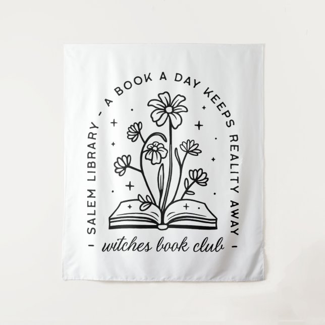 Bücherklub, der Mädchen in der Staffel-Ästhetik be Wandteppich (Vorderseite)