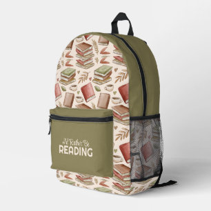 Bücherlesen Liebe Bedruckter Rucksack