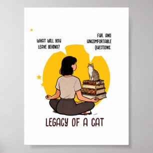 Bücherliebende Katzenliebhaberin Intellektueller H Poster