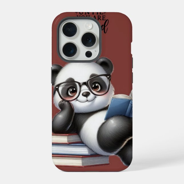 Bücherliebender Panda iPhone 15 Pro Hülle (Rückseite)