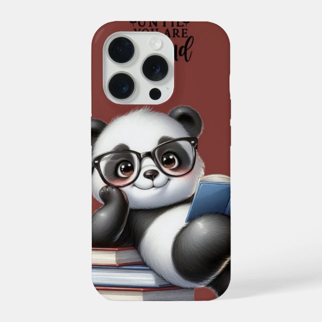 Bücherliebender Panda iPhone 15 Pro Hülle (Rückseite)