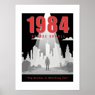 Bücherliebhaber Big Brother beobachtet 1984 Inspir Poster