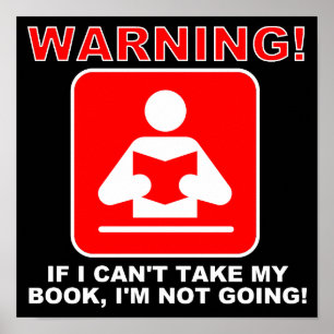 Bücherliebhaber Bücherwurm Warnung Lustiges Poster