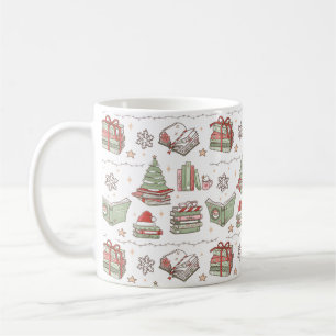 Bücherliebhaber eines gemütlichen Weihnachtsfestes Kaffeetasse