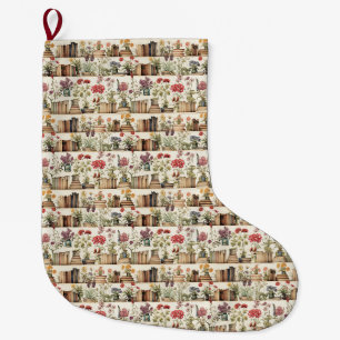 Bücherliebhaber, floral und botanisch, virtuelle B Großer Weihnachtsstrumpf