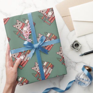Bücherliebhaber Katzenliebhaber Geschenkpapier