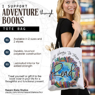 Bücherliebhaber "lesen" Polyester-Tragetasche mit  Tasche