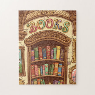 Bücherliebhaber Süße Cartoon-Bücherregal Fröhliche