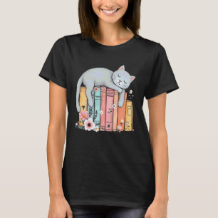 Bücherliebhaber Süße Katze Entspanntes Leseklima T-Shirt