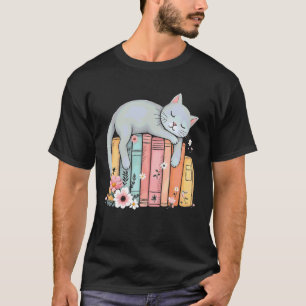 Bücherliebhaber Süße Katze Entspannung Lesestimmun T-Shirt