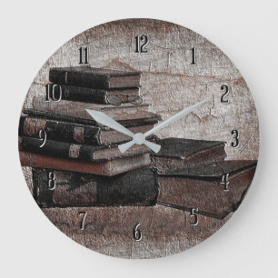 Bücherliebhaber Vintage Rundwanduhr Große Wanduhr