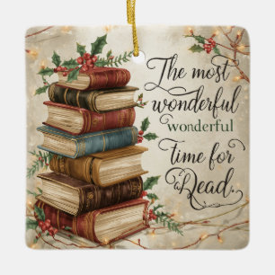Bücherliebhaber Weihnachtslektüre Urlaubsdekoratio Keramikornament