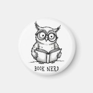Büchernerd-Eule Magnet