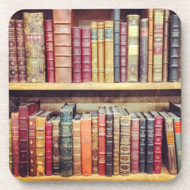 Bücherregal Getränkecoster Getränkeuntersetzer (Vorderseite)