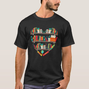 Bücherregal Herz Lesebuch Bibliothekar 1 T-Shirt