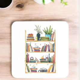 Bücherregal Lover Kaffee Tee Getränkeuntersetzer