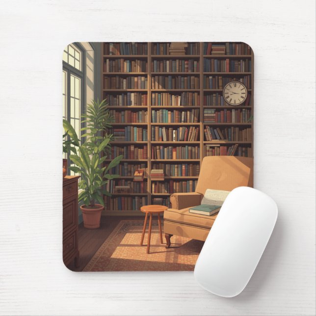 Bücherregal Mousepad (Mit Mouse)