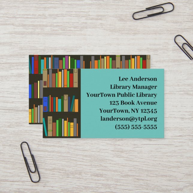 Bücherregale Design Business Card Visitenkarte (Vorderseite/Rückseite Beispiel)