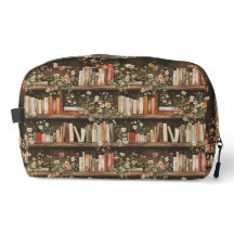 Bücherregale und Blumen Kosmetik- und Toilettentas