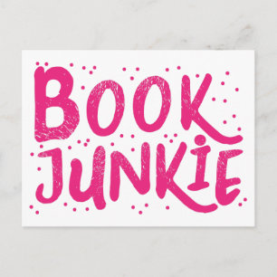 Bücherschunken in Rosa Postkarte