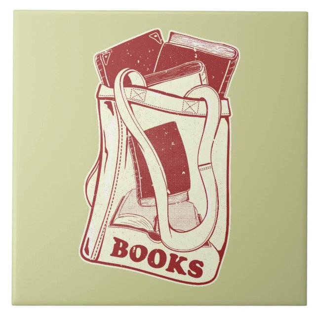 Büchertüte I Liebe zu lesen Fliese (Vorderseite)
