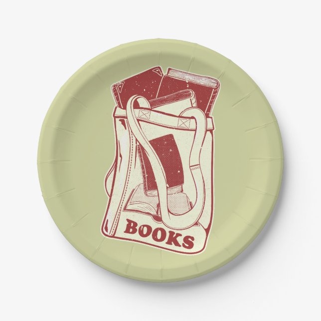 Büchertüte I Liebe zu lesen Pappteller (Vorderseite)