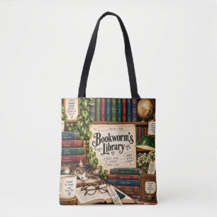 Bücherwurm-Bibliotheks-Tasche Tasche