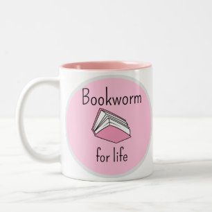 Bücherwurm Bücherliebhaber Zweifarbige Tasse