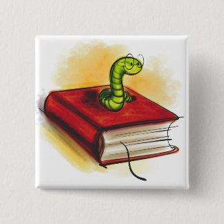 Bücherwurm Button