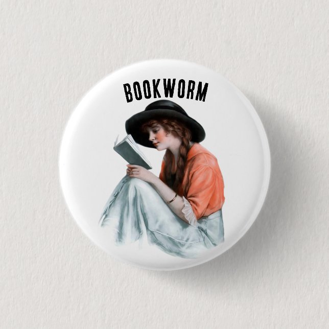 Bücherwurm, Button (Vorderseite)