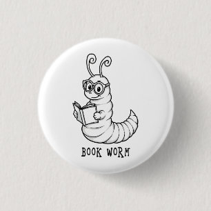 Bücherwurm Button
