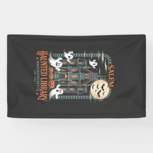 Bücherwurm Halloween-Shirt Verzauberte Bibliothek Banner