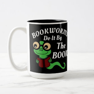 Bücherwurm Humor Zweifarbige Tasse