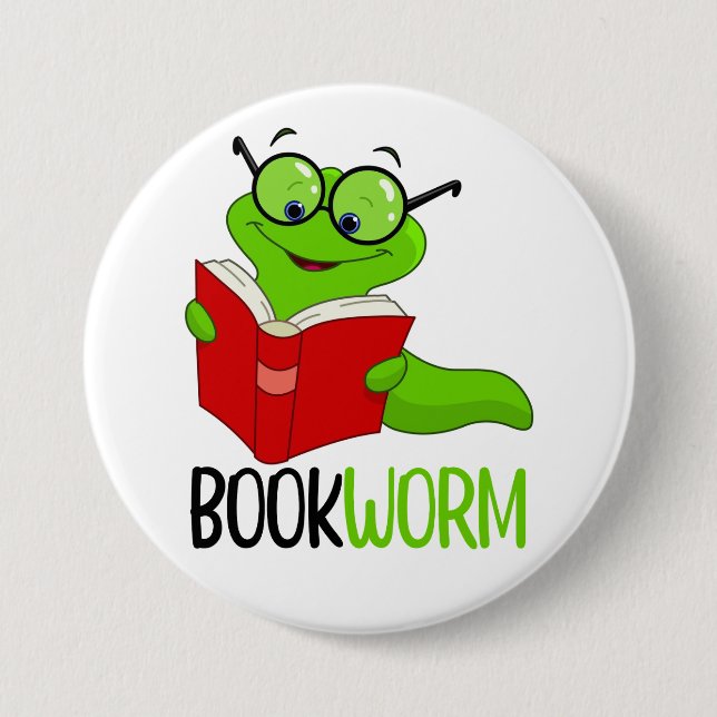 Bücherwurm Lesen  Button (Vorderseite)