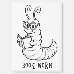 Bücherwurm Magnet