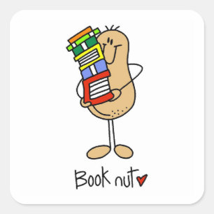 Bücherwurm T-Shirts und Geschenke Quadratischer Aufkleber