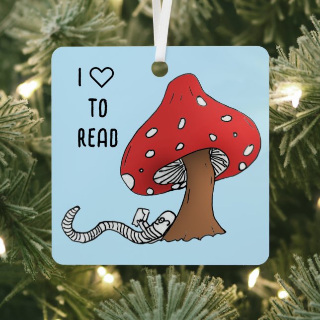 Bücherwurm unter einem Pilz Ornament Aus Metall (InSitu)