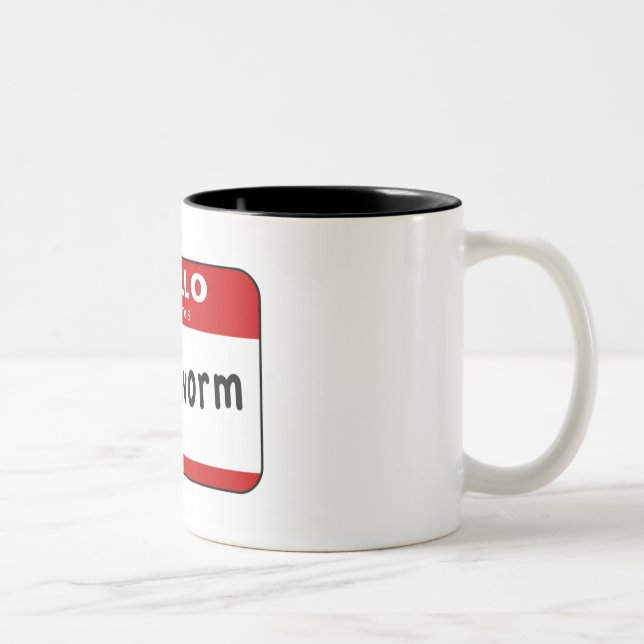 Bücherwurm Zweifarbige Tasse (Rechts)