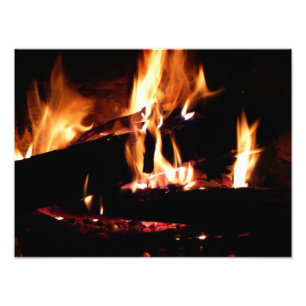 Bûches dans la cheminée Photographie de feu chaud