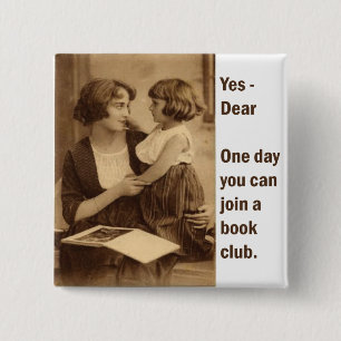 Buchgemeinschaftmutter und -tochter button