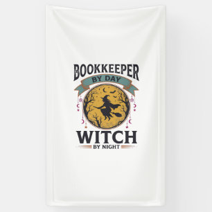 Buchhalter bei Tag Hexe bei Nacht Vintage-Shirt De Banner