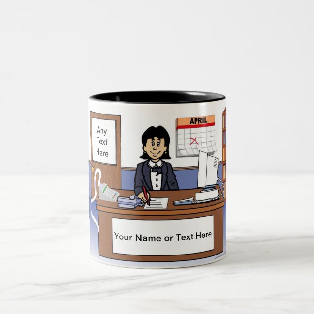 Buchhalter — Cartoon Zweifarbige Tasse (Mittel)